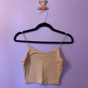3/$15 Garage Tan Bungee Crop Top Size XS